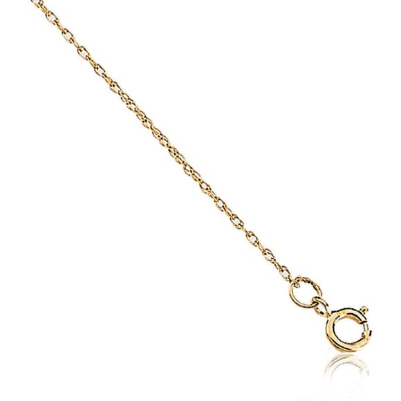1mm 14k Yellow Gold Solid Loose Rope Chain Necklace 18 Inch